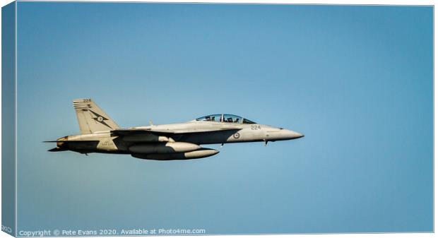 F-18 Superhornet Flypast Canvas Print by Pete Evans