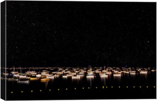 At night in port Canvas Print by Arpad Radoczy