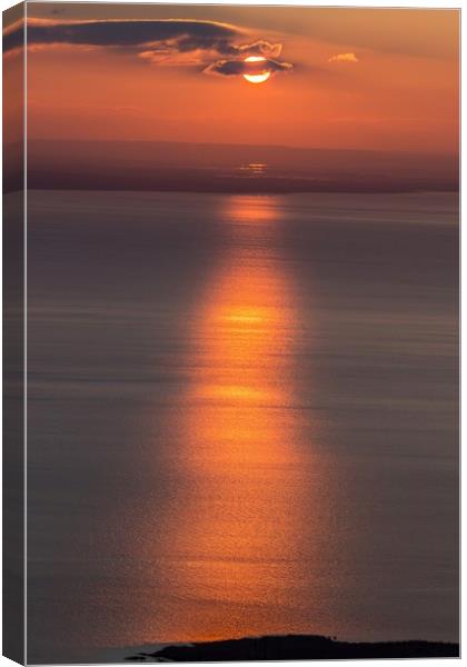 Beautiful sunset over the lake Canvas Print by Arpad Radoczy