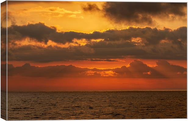 Beautiful sunset light over the mediterranean ocea Canvas Print by Arpad Radoczy