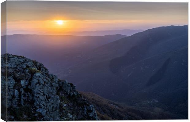 Spanish mountain peaks in Catalonia in sunset light Canvas Print by Arpad Radoczy