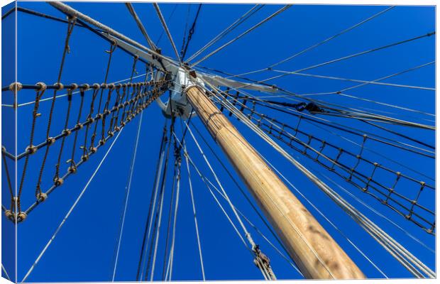 Sailboat rigging and big mast Canvas Print by Arpad Radoczy