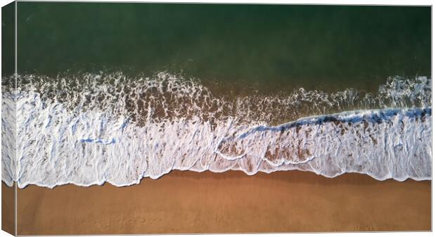 Aerial drone picture from Spanish beach in Costa B Canvas Print by Arpad Radoczy