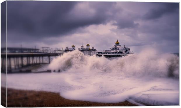 Stormy sea in Eastbourne Canvas Print by Jadwiga Piasecka
