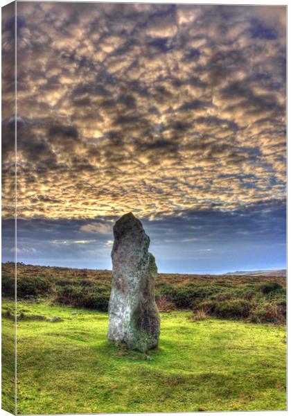 Boswen's Menhir, Standing Stone, West Cornwall Canvas Print by Roger Driscoll