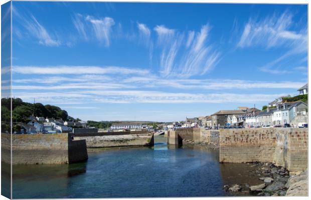 Porthleven Harbour, Cornwall  Canvas Print by Roger Driscoll