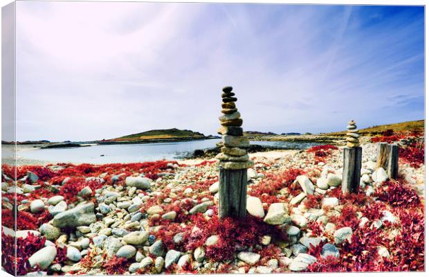 Piles of Stones, Bryher, Scilly Canvas Print by Roger Driscoll