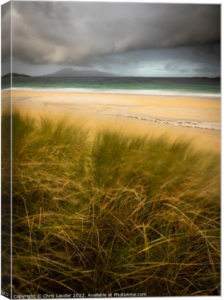 Majestic Luskentyre Beach During a Storm Canvas Print by Chris Lauder