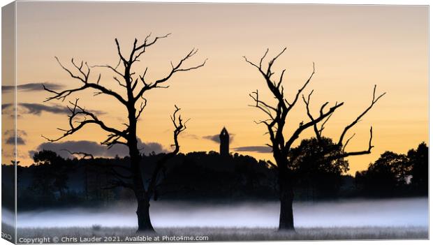 Wallace Monument sunset Canvas Print by Chris Lauder