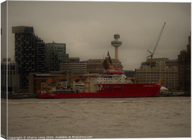 RRS Sir David Attenborough Ship in Liverpool Canvas Print by Photography by Sharon Long 