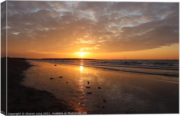 Heavy Glow Over Leasowe Canvas Print by Photography by Sharon Long 