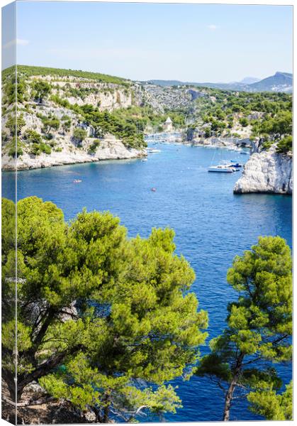 Creek and port of Port-Miou, Cassis, South of Fran Canvas Print by David GABIS