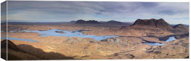 View from the summit of Stac Pollaidh, Scotland  Canvas Print by MIKE HUTTON