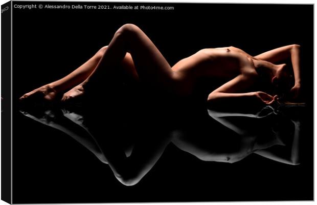 nude fine art woman Canvas Print by Alessandro Della Torre