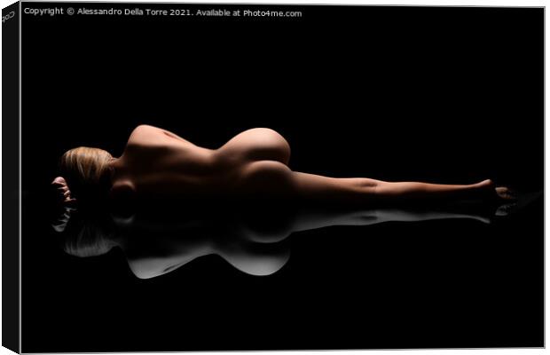 Nude perfect woman's body spleeping Canvas Print by Alessandro Della Torre