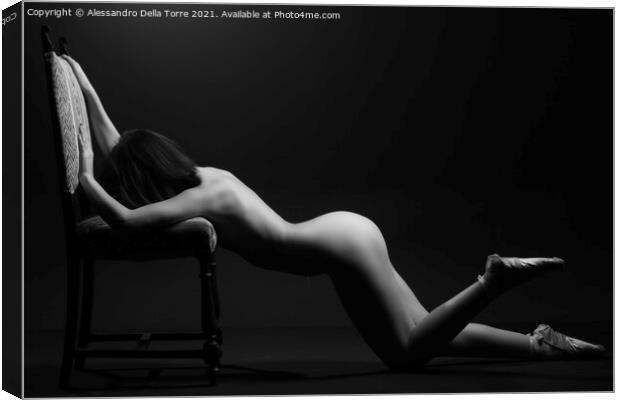 nude woman ballerina dancer Canvas Print by Alessandro Della Torre
