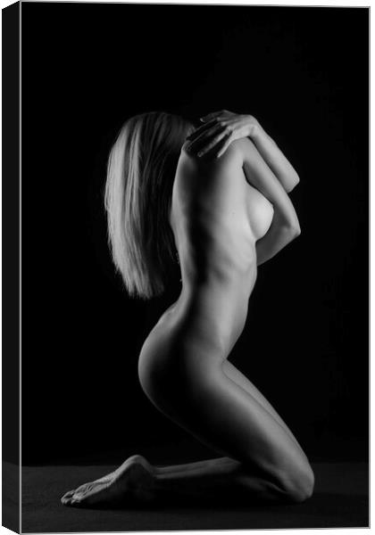 embracing nude woman Canvas Print by Alessandro Della Torre