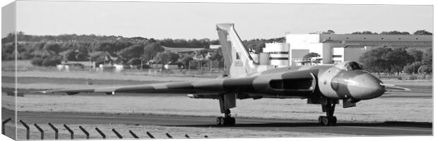 Avro Vulcan B2 XH558  at Prestwick  (mono) Canvas Print by Allan Durward Photography