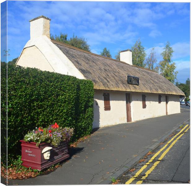 Burns Cottage, Alloway, Scotland (square format) Canvas Print by Allan Durward Photography