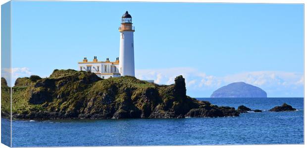 Coastal view of Turnberry lighthouse in Ayrshire,  Canvas Print by Allan Durward Photography