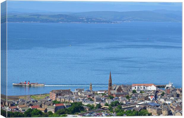 PS Waverley departing from Largs Canvas Print by Allan Durward Photography