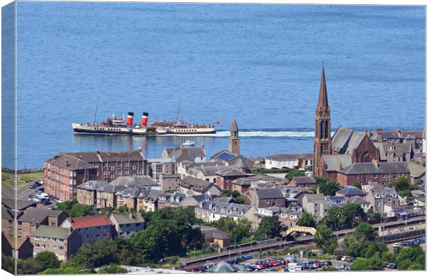 PS Waverley departing Largs on a Clyde cruise Canvas Print by Allan Durward Photography