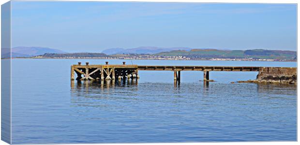 Portencross jetty and Millport Canvas Print by Allan Durward Photography
