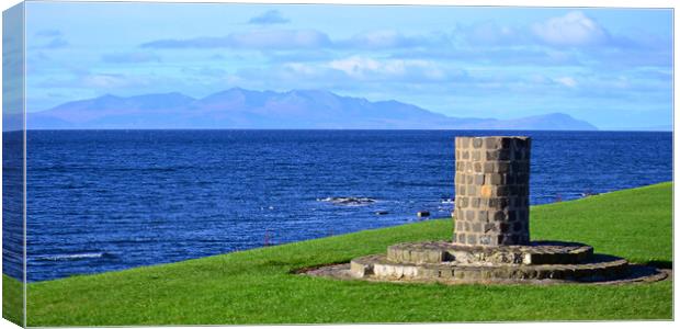 Troon ballast bank view to Arran Canvas Print by Allan Durward Photography