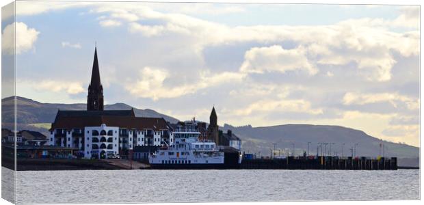 Largs ferry port Canvas Print by Allan Durward Photography