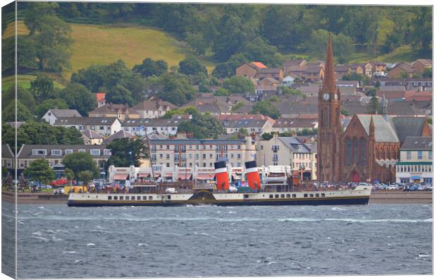 PS Waverley passing Nardini`s Largs Canvas Print by Allan Durward Photography