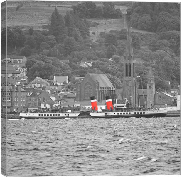 Paddle Steamer Waverley leaving Largs Canvas Print by Allan Durward Photography