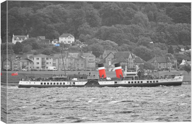 PS Waverley en route Largs to Millport Canvas Print by Allan Durward Photography
