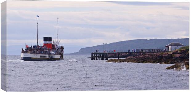 PS Waverley docking at Millport Canvas Print by Allan Durward Photography