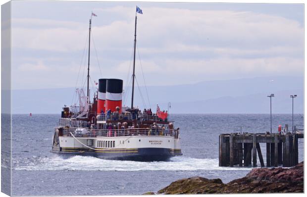 PS Waverley departing Millport Keppel for Brodick Canvas Print by Allan Durward Photography