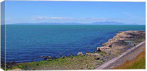 Isle of Arran view from Troon`s ballast bank Canvas Print by Allan Durward Photography