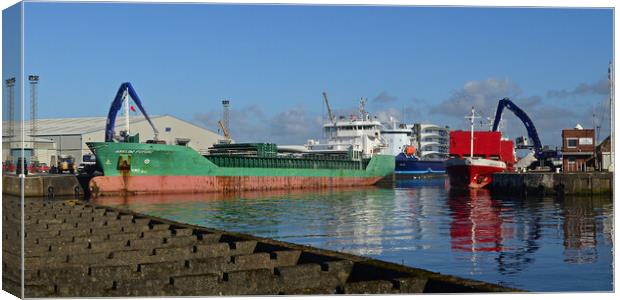 Shipping at Port of Ayr Canvas Print by Allan Durward Photography