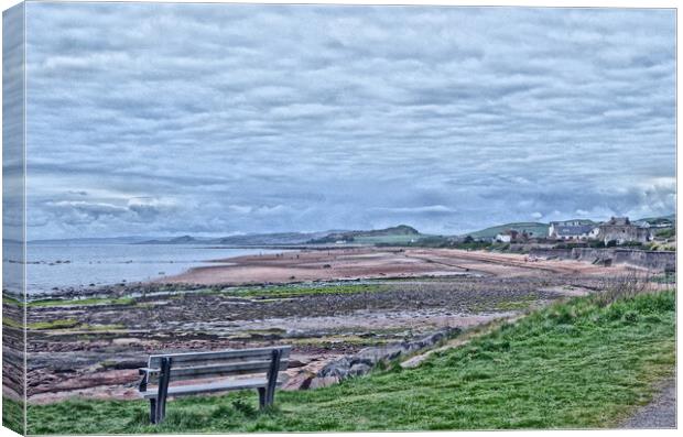 Abstract Seamill beach Canvas Print by Allan Durward Photography