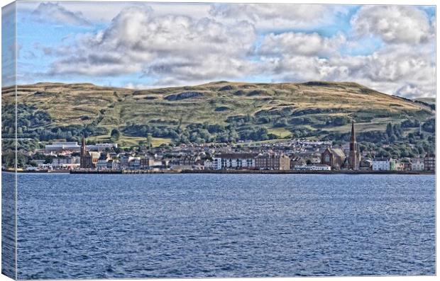 Largs, Scotland as viewed from Great Cumbrae Canvas Print by Allan Durward Photography