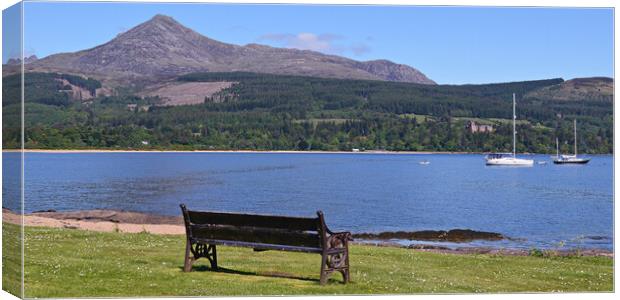 Brodick bay view of Goat Fell, Arran Canvas Print by Allan Durward Photography