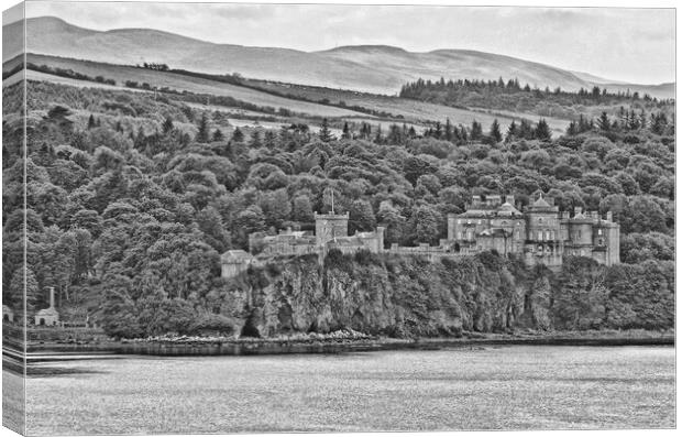  Culzean Castle (black&white abstract) Canvas Print by Allan Durward Photography