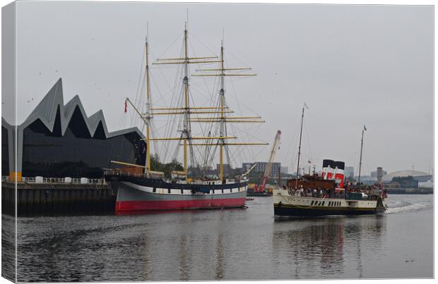 Glenlee and PS Waverley, River Clyde, Glasgow Canvas Print by Allan Durward Photography