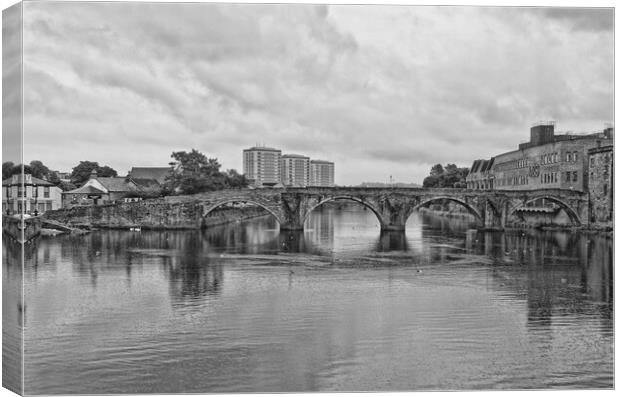 Abstract view of the Auld brig over the River Ayr in Ayr town centre Canvas Print by Allan Durward Photography