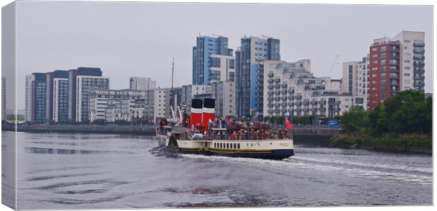 Paddle steamer Waverley on the Clyde, Glasgow Canvas Print by Allan Durward Photography