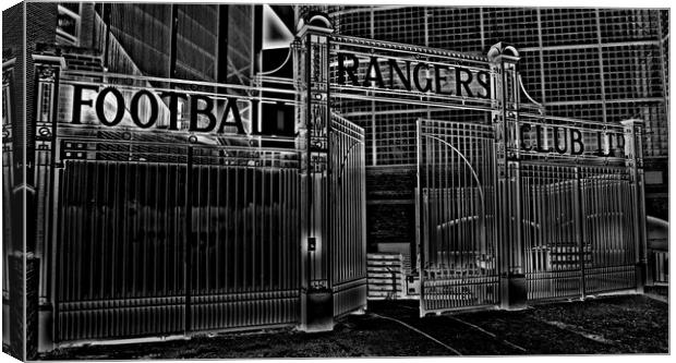  Rangers Football Club gates (abstract) Canvas Print by Allan Durward Photography