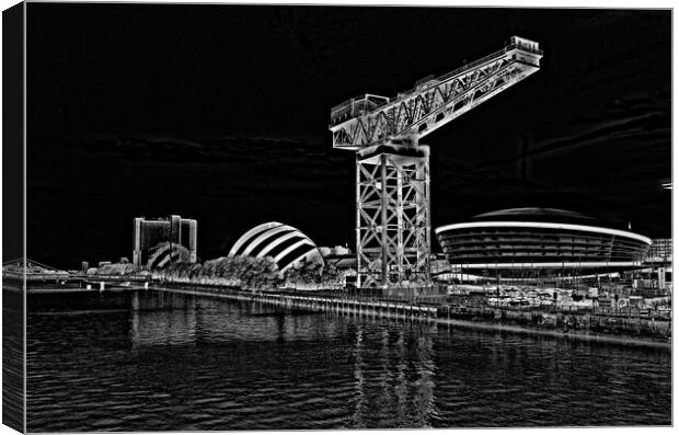  Glasgow Clydeside scene (abstract) Canvas Print by Allan Durward Photography