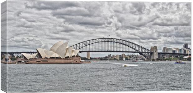 Sydney harbour bridge and opera house (abstract) Canvas Print by Allan Durward Photography
