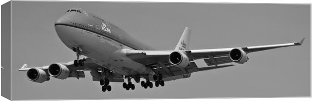 KLM Boeing 747 in landing configuration Canvas Print by Allan Durward Photography