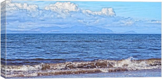 Isle of Arran, an Ayr view (abstract) Canvas Print by Allan Durward Photography