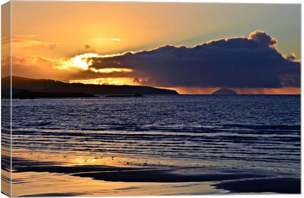 Weather incoming, Ailsa Craig at sunset Canvas Print by Allan Durward Photography