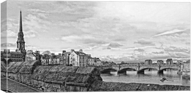 Ayr, the river crossings Canvas Print by Allan Durward Photography